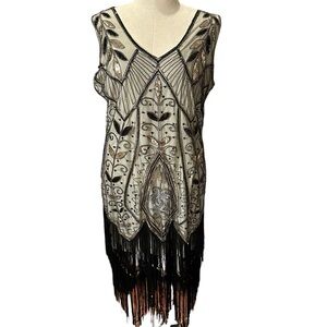 NWT Metma Roaring 20's Flapper Art Deco Dress. Size 3XL
